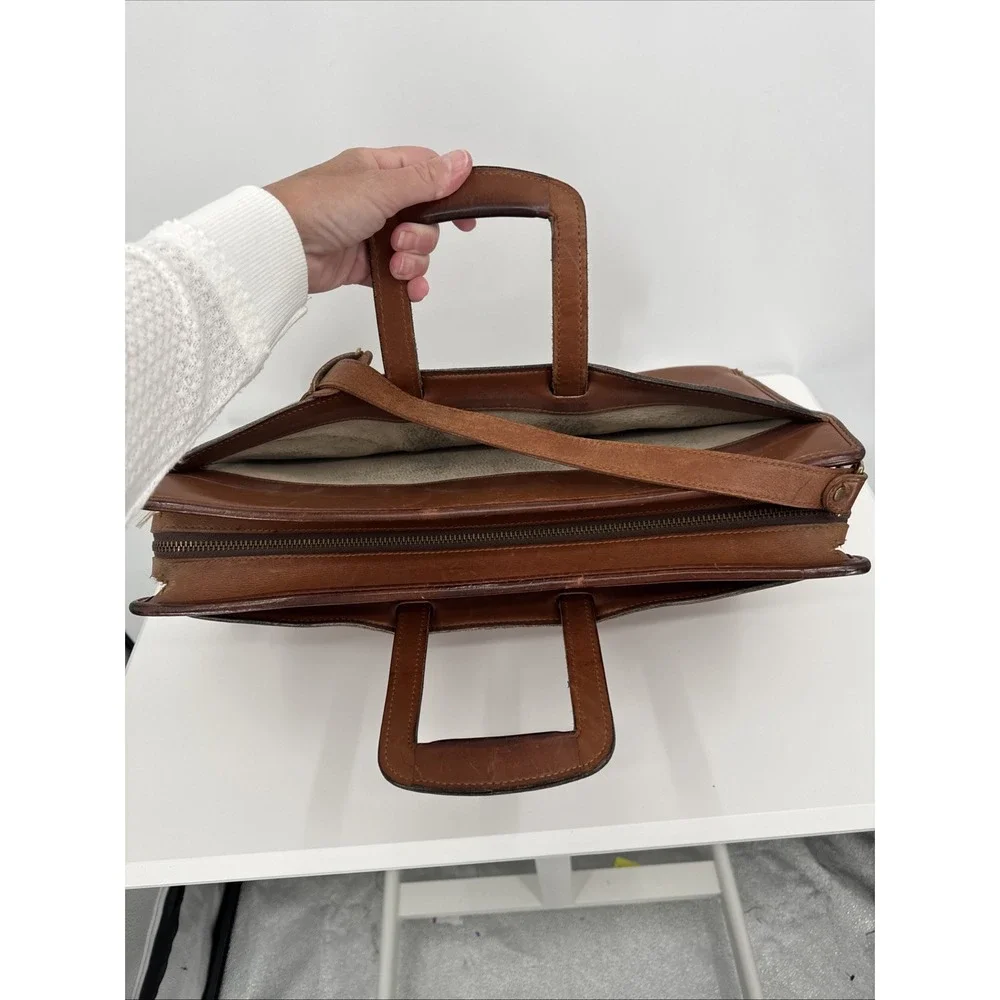 Vintage Coach 5351 Senator Brown Leather Legal Size Briefcase Restoration Needed